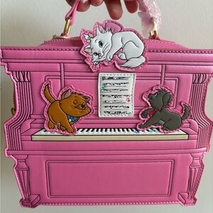 Loungefly Pink Marie, Toulouse & Berlioz Piano Crossbody Bag